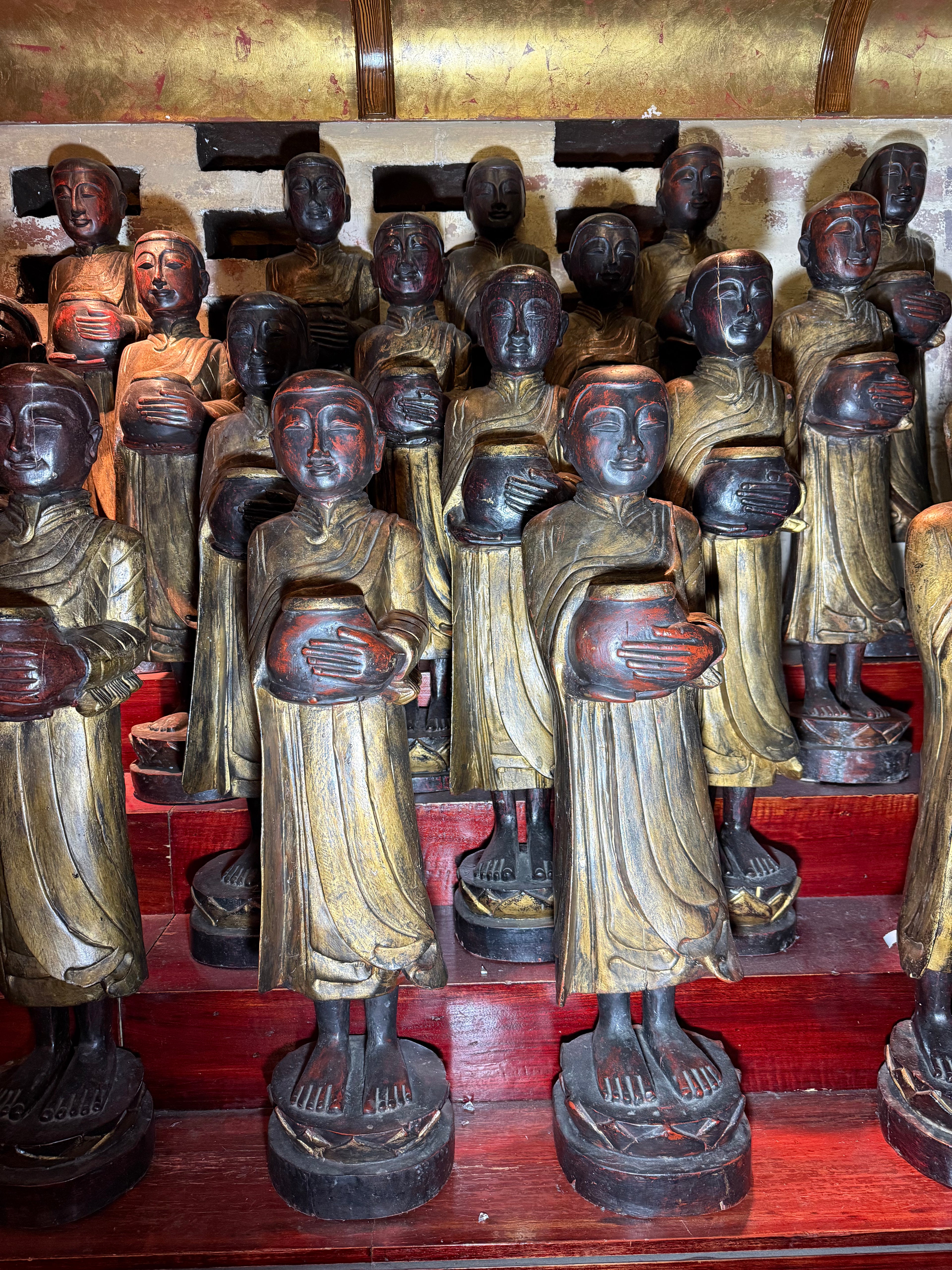 Hand-Carved Tibetan Monk Figure